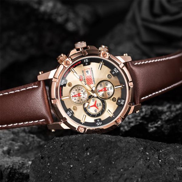 30 Meters Waterproof 11cm*8cm*7.5cm Mens Chronograph Watches