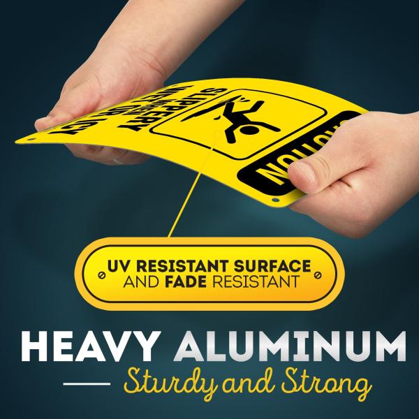 Aluminum Photoluminescent Safety Products Caution Slippery Signs for Wet Icy Floor