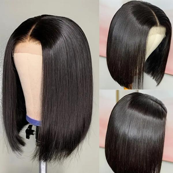 Мода Человеческие волосы Боб парик Бразильские волосы Шнурки Передние парик