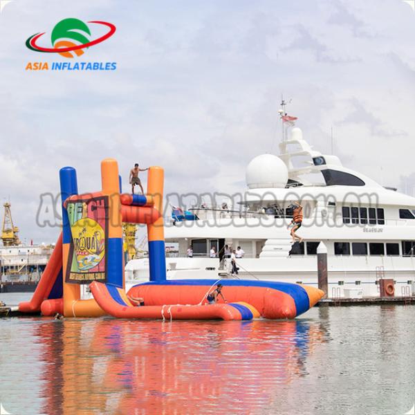 Giant Lake Inflatable Water Sports With 0.9mm PVC Funny Jumping Pillow Tower