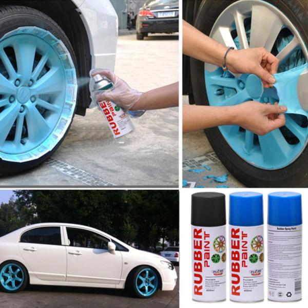 Glossy Liquid Coating 400ml Rubber Spray Paint For Car Wheel