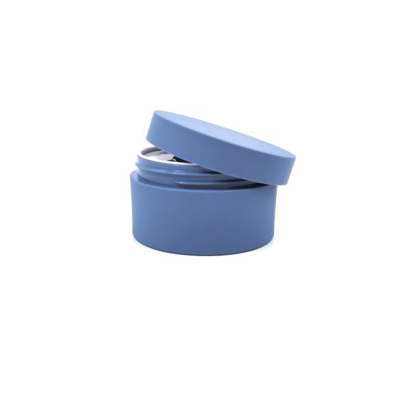 Frascos cosméticos plásticos de Matte Blue 30g com tampão branco