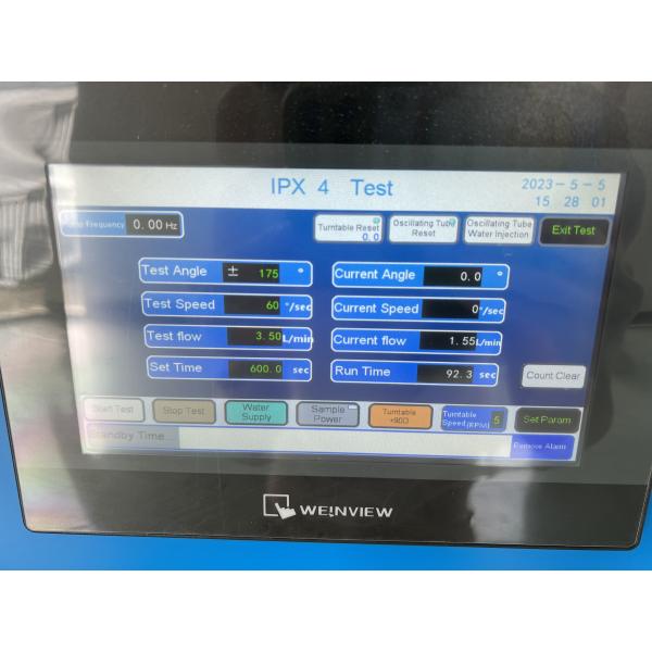 Трубка IPX3/IPX4 IEC 60529 осциллируя с системой управления и цистерной с водой таблицы вращения