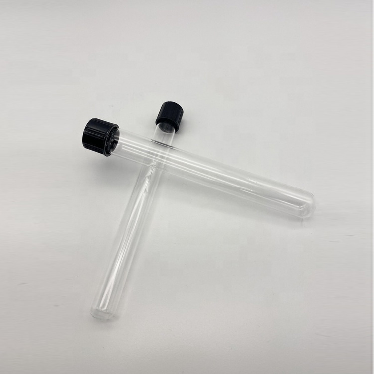 Heat-Resistant Glass Graduated Test Tube With Screw Laboratory or Medical Round Bottom Flat Bottom Glass Test Tube
