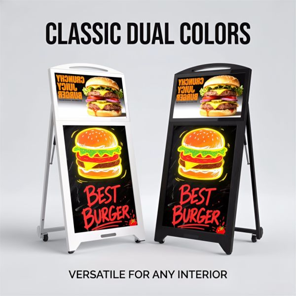 Floor Standing Android Digital Advertising Display 21.5 Inch with LED Fluorescent Writing Board