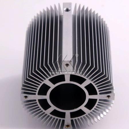 Steel Gray Heat Sink Aluminum Profiles Deep CNC Round Style 6063 Series