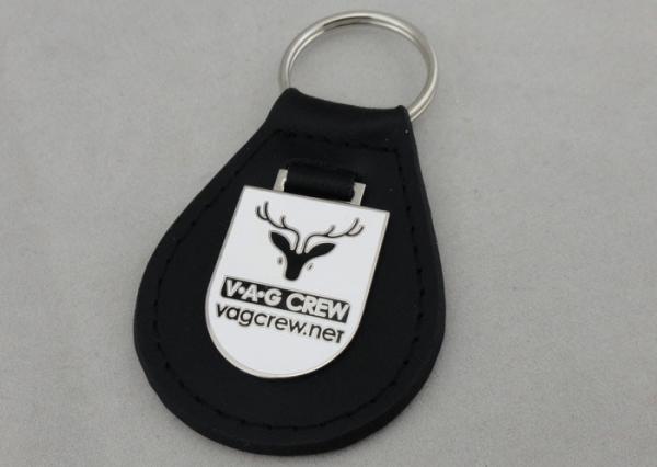 VAG Crew Leather Key Chain / Personalized Leather Keychains with Emblem