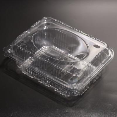 Contenedor de plástico retangular descartável para armazenagem de alimentos para viagem
