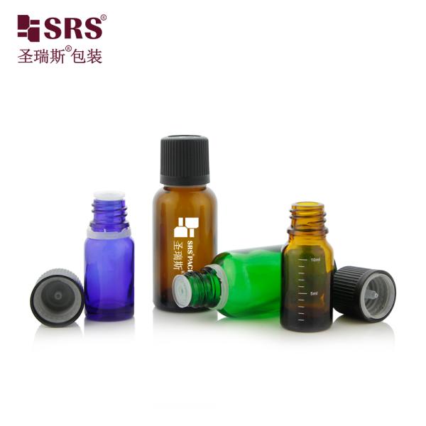 5ml 10ml 15ml 30ml 50ml 100ml 18/415 Empty Glass Bottles With Child Resist Cap Pattern Essential Oil Bottle Luxury