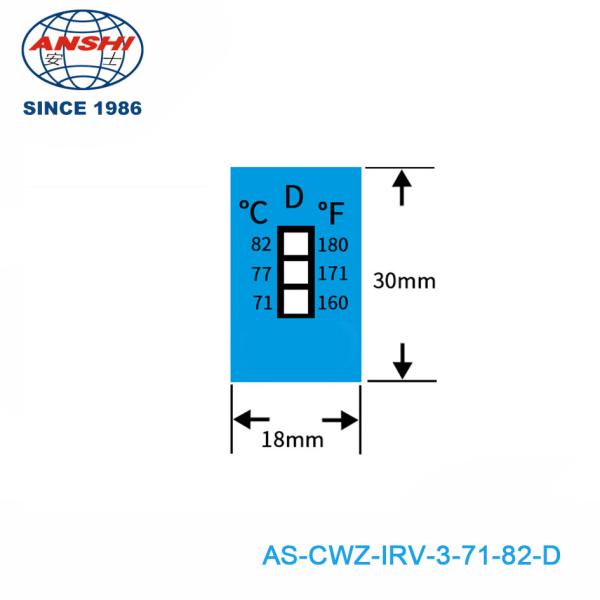 Étiquette de température irréversible à 8 niveaux 37-65℃ 99-149℉