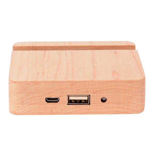 Mini Bamboo Wooden Power Bank , 120g 5200mAh Power Bank Charger