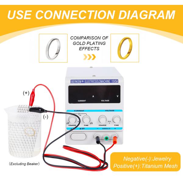 Tooltos 15V ювелирные изделия Машина для электропластики золота / серебра Раствор для электропластики золота / серебра 5.0A Текущий для ювелирных изделий