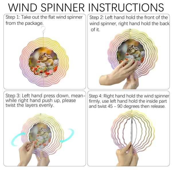 Aluminum Double Sided Printing 3 Inch Sublimation Wind Spinner Ornament Wind Chimes For Heat Press