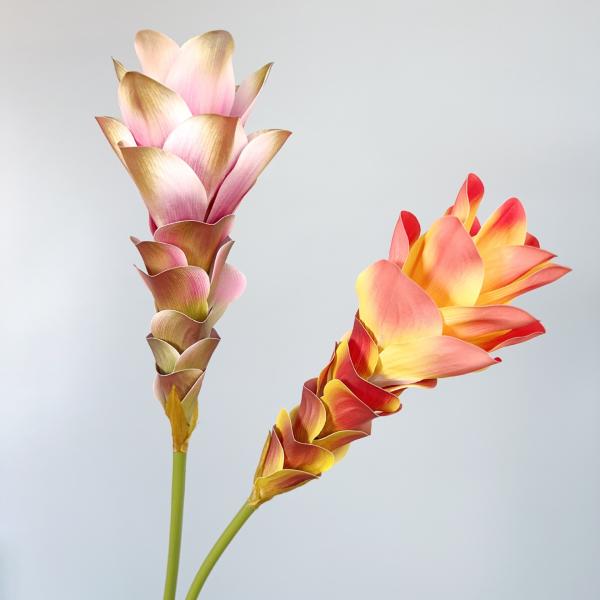 Simulation de fleurs, fleurs de gingembre, fleurs de lotus, impression 3D, fleurs texturées, décoration intérieure, décoration de salle de modèle, accessoires de décoration de mariage, bouquet