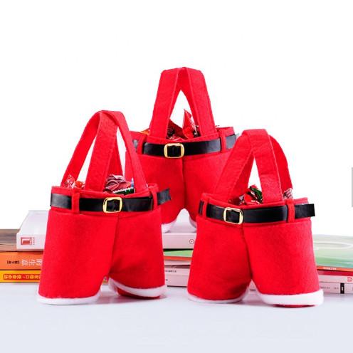Portable Felt Santa Claus Pants Jumpsuit Wine Bag 39.5*22cm