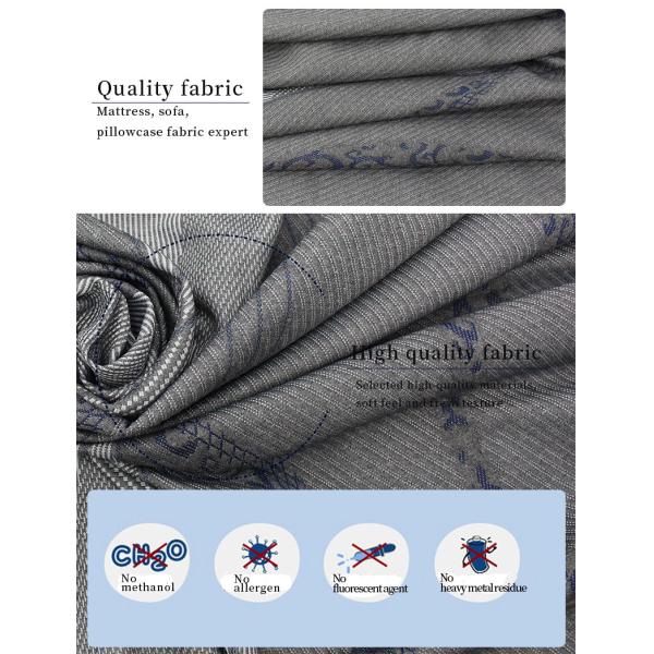 260gsm Mattress Quilting Fabric Linen Gray Polyester Knitted Jacquard Protective Fabric
