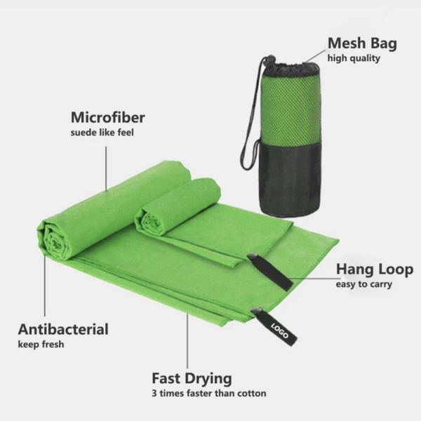 Custom Mesh Bag With Logo RPET Portable Microfiber Sports Towel