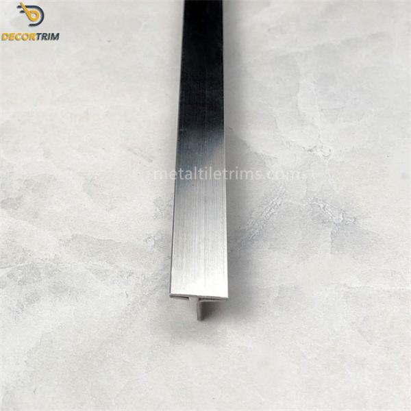 Brush Silver 201 Stainless Steel Edge Trim T Shaped Dividing Tile Profile