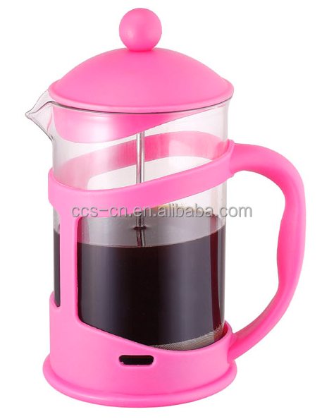 Портативные кофеварки Высококачественный боросиликатный стеклянный кофейный пресс Черный пластиковый французский пресс