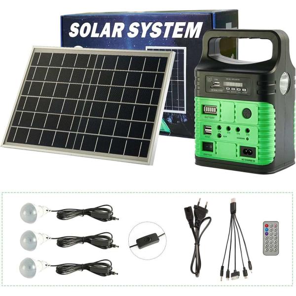 Home Indoor Solar Panel Charging LED Light Camping Portable Power 3.7V*3Pcs