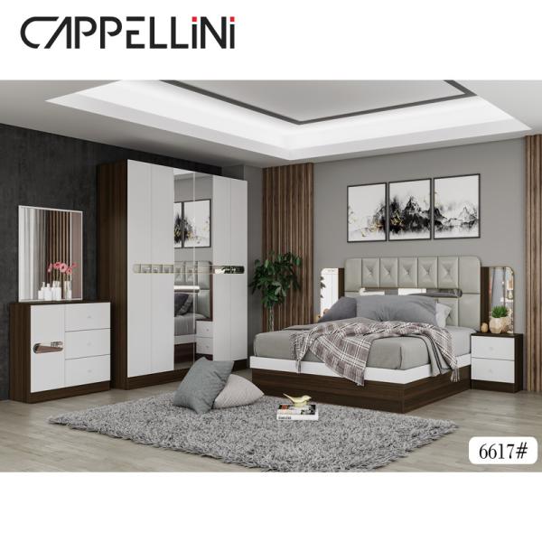 Wood Panel MDF Home Bedroom Furniture Full Set White Mattress Customized
