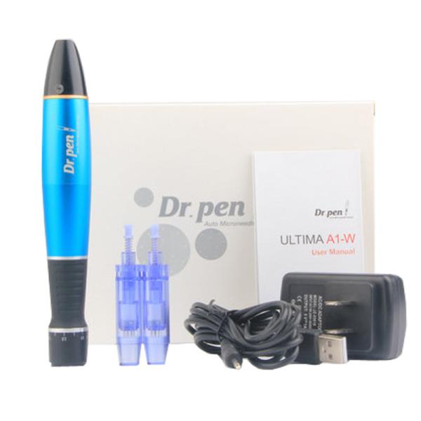 Derma pen Dr. pen A1 -C / W micro needling therapy beauty devies SILVER /SKY BLUE Bayonet Prot Needle Cartridge dermopen