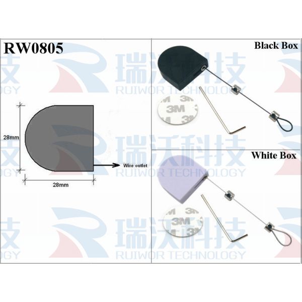 RW0805 D-Shaped Mini Retractable Tether Plus Adjustalbe Lasso Loop End By Small Lock And Allen Key