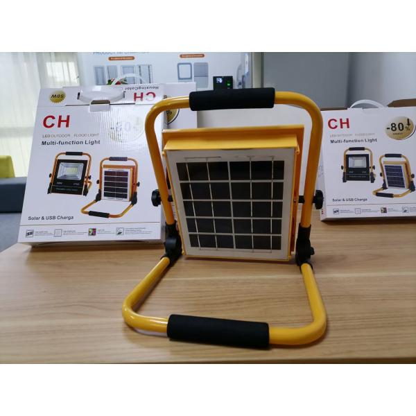 6000K CCT Multifunctional Solar Rechargeable LED Flood Light for Outdoor Work IP65/67