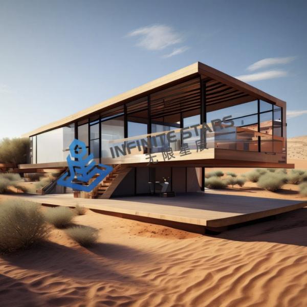 Sustainable Prefab House Villa Waterproof Steel Frame Prefab Homes