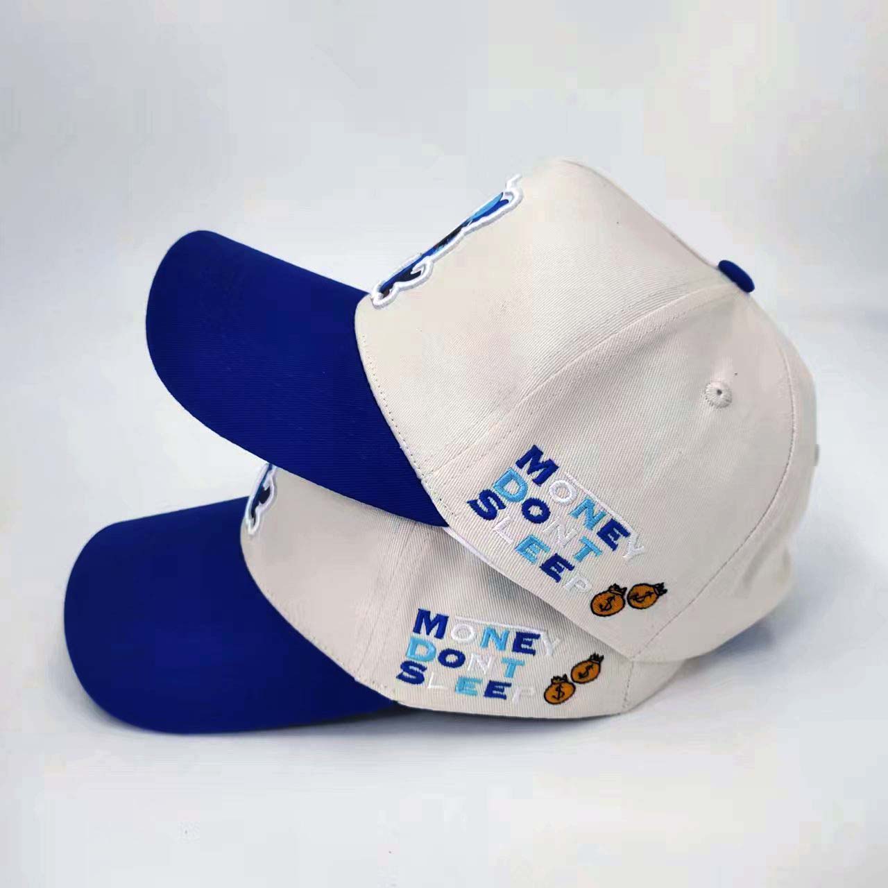 Two tone Customize Embroidered 5 panel Baseball Caps Mid Profile Patch Embroidered Custom Cotton Sport Trucker