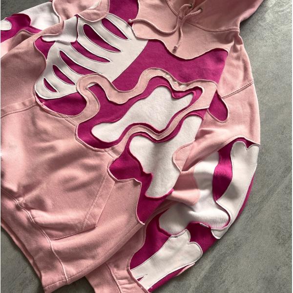 Camisetas personalizadas de esqueleto de crânio Pullover Hoodie 100% de algodão Oversized Boxy Cut Hoodies