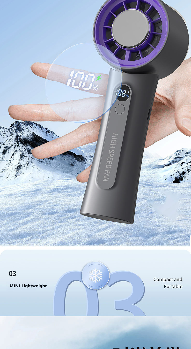 Customized Logo Foldable High Speed Handheld Fan With 100 Gear Infraspeed Turbo Tech