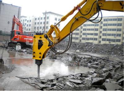 What is the best way of breaking concrete building bridge pile?BYD145 excavator hydraulic breaker
