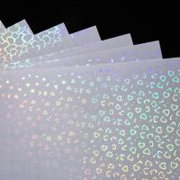 Film de lamination à froid en vinyle transparent en forme de cœur holographique autocollant, facile à laminer à froid, idéal pour les autocollants DIY