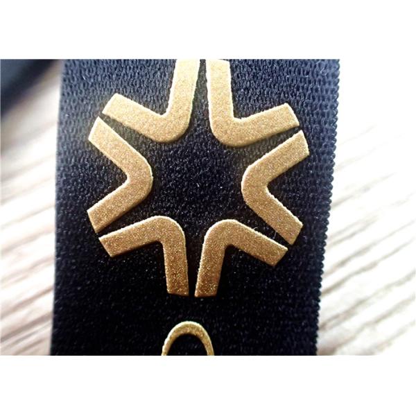 шелк эластичной резиновой ленты жаккарда 30ММ черный - экран напечатанный с лоснистым золотым логотипом силикона