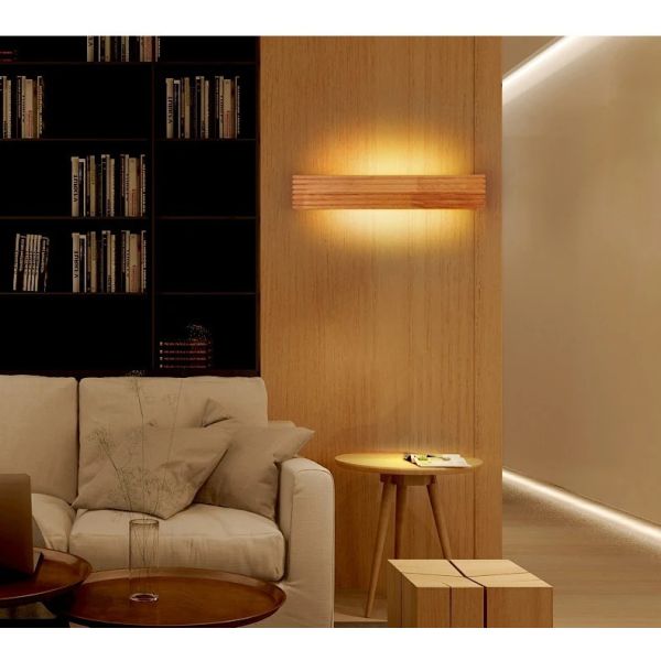 Bathroom Mirror Indoor Lighting Linear Solid Wood LED Wall Lamps (WH-VR-134)