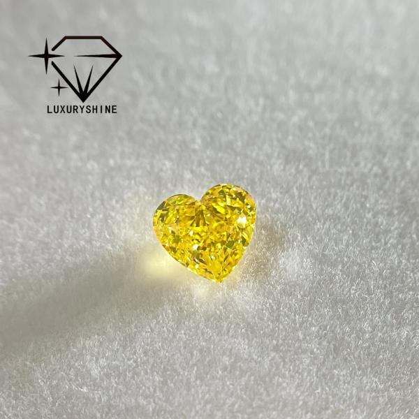 LuxuryShine Rose / Jaune / Vert Le cœur coupé en laboratoire Diamant cultivé VVS-VS Vrais diamants et bijoux de mariage et bijoux personnalisés