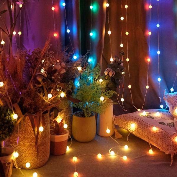 Leather Thread LED Bubble Ball Lights Room Atmosphere Garden Decoration Lamp