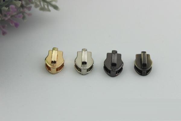 High end zinc alloy light gold nylon teeth zipper 5# zipper slider for bags
