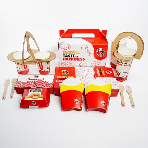 Wholesale customized fried chicken french fries hot dogs chicken wings fast food hamburger boxes