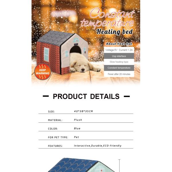 Oxford Fabric Dog Bed Luxury Warm Heated Small Dog House Pet Cushion