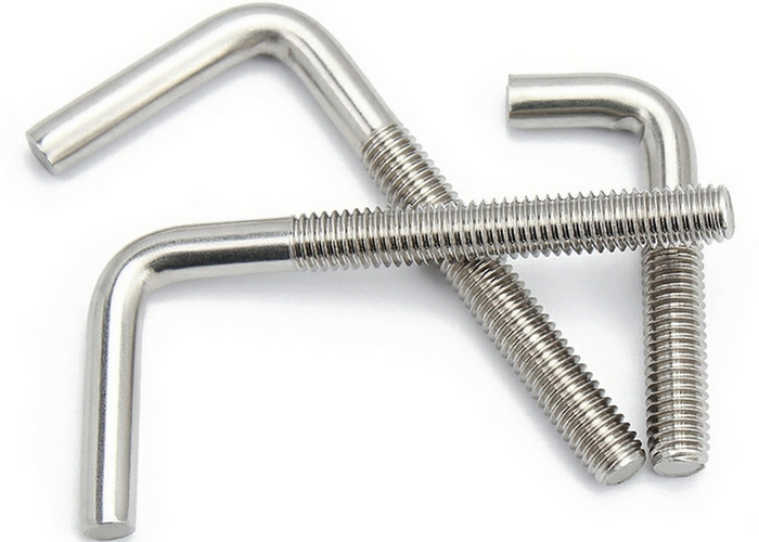 Stainless Steel L-Type Foundation Bolt M16 with Passivation Coating for Structural Engineering Applications