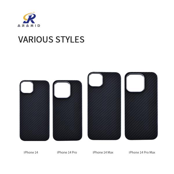Metal Ring Camera Full Protection Kevlar Aramid Fiber Phone Case For iPhone 14