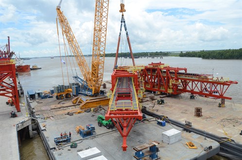 Кран постамента стального заграждения решетки 80t оффшорный