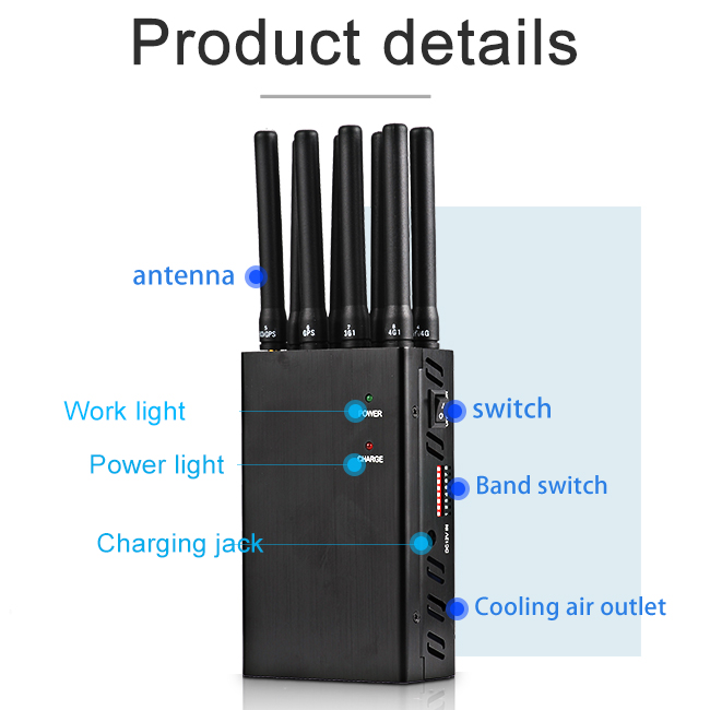 2G / портативный прибор блокатора GPS встряхивателя WiFi антенны Jammer 8 сигнала сотового телефона 3G/4G