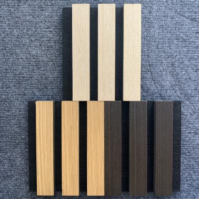 Felt Wood Slat Acoustic Wall Panels Interior Decoration Polyester Slats