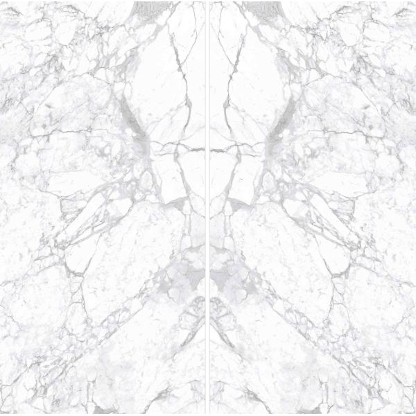 Statuario White 1600x3200 12mm Porcelain Marble Tiles Glossy Polished