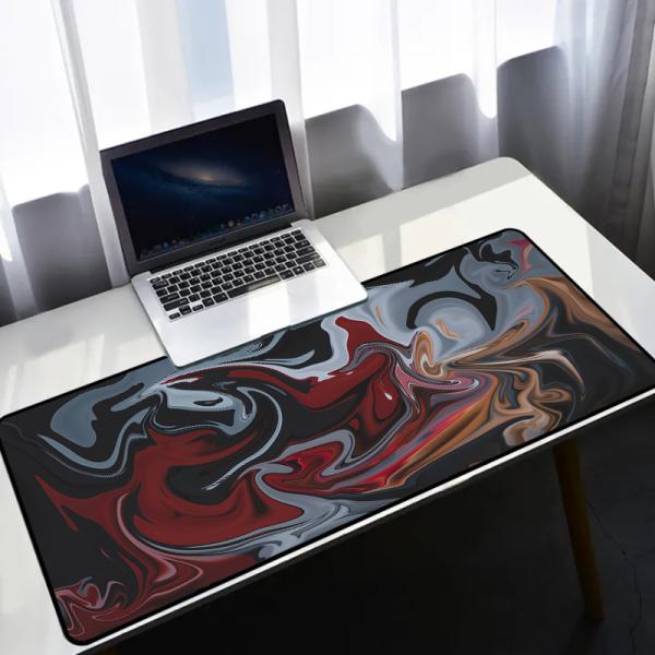 Large Extended Desk Gamer Rubber Pad 30x70 Cartoon Abstraction Fluid Custom Mousepad