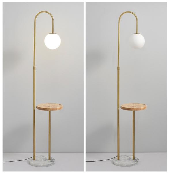 wireless charging marble wooden matel coffee table floor lamp bedside standing lighting glass shade USB bedside floor li
