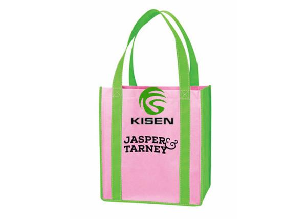 Handled Biodegradable Shopping Bags , Recycling 60 - 120gsm Pp Non Woven Bags